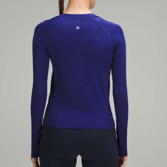 Lululemon Swiftly Tech Long-Sleeve Shirt 2.0 *Waist Length Blue Size 10 $78 - Picture 10 of 15